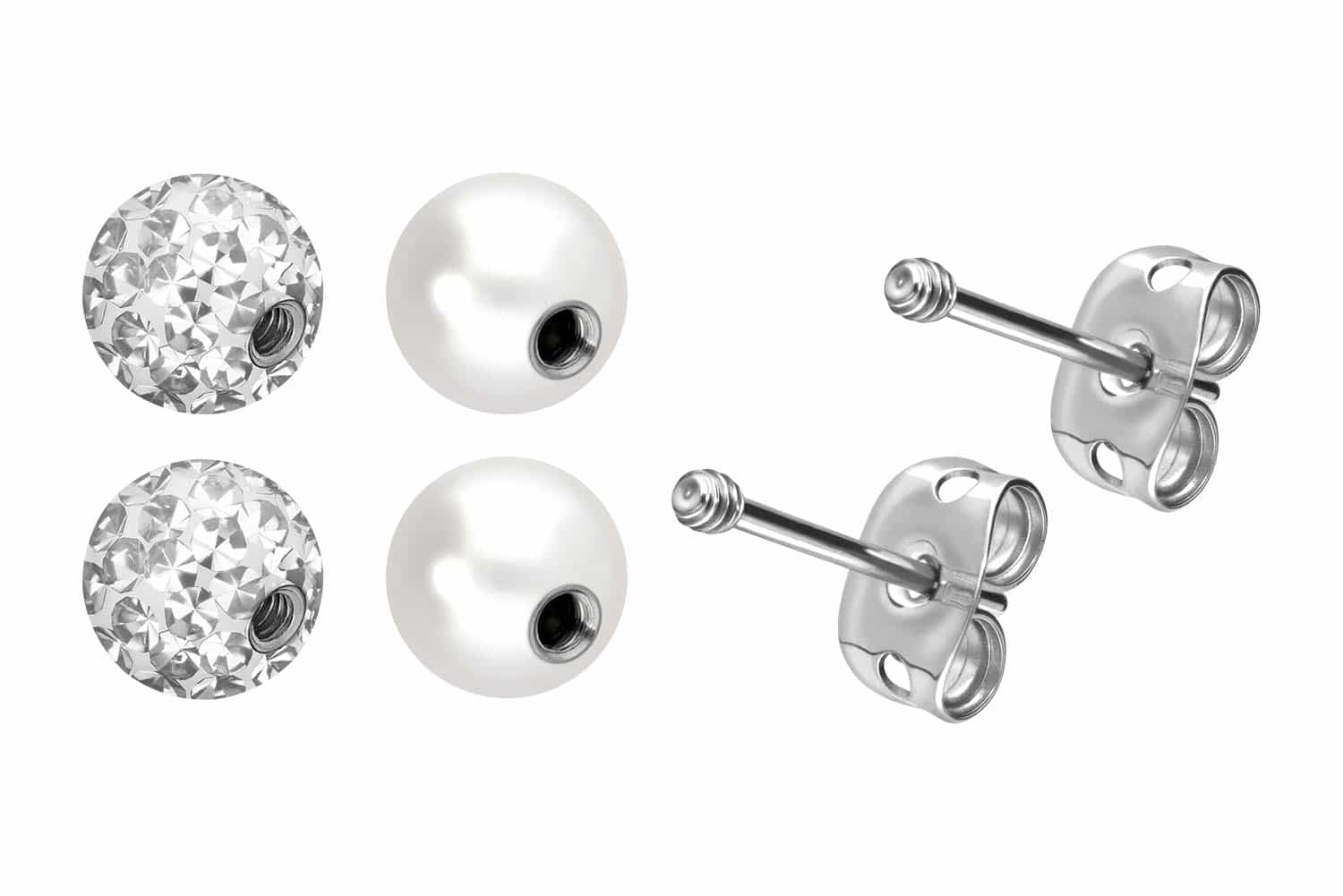 Titanium ear studs MIX