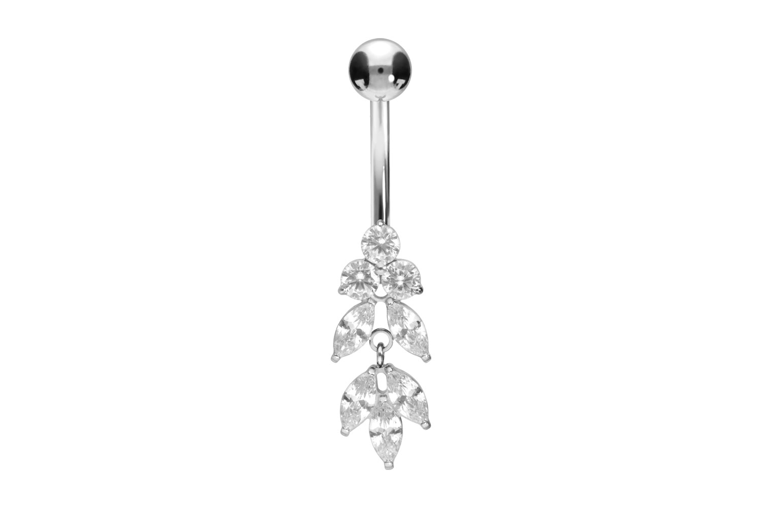 Titanium bananabell with internal thread CRYSTAL LEAVES