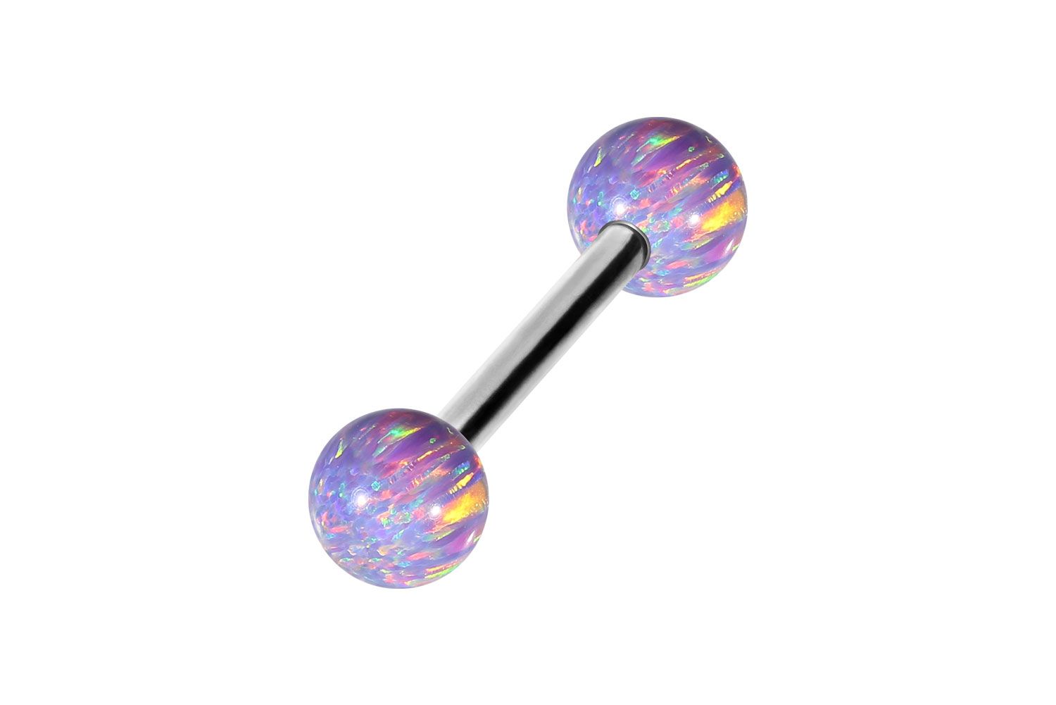 Surgical steel barbell SYNTHETIC OPALS