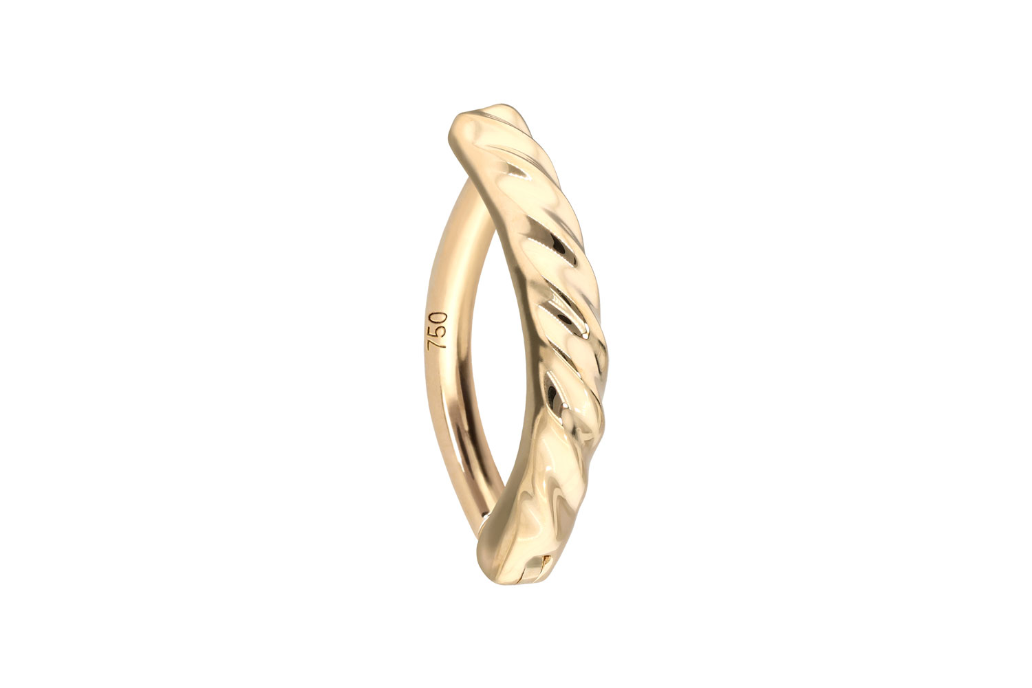 14/18 Karat Gold Bauchnabelclicker BOGEN + GEDREHT