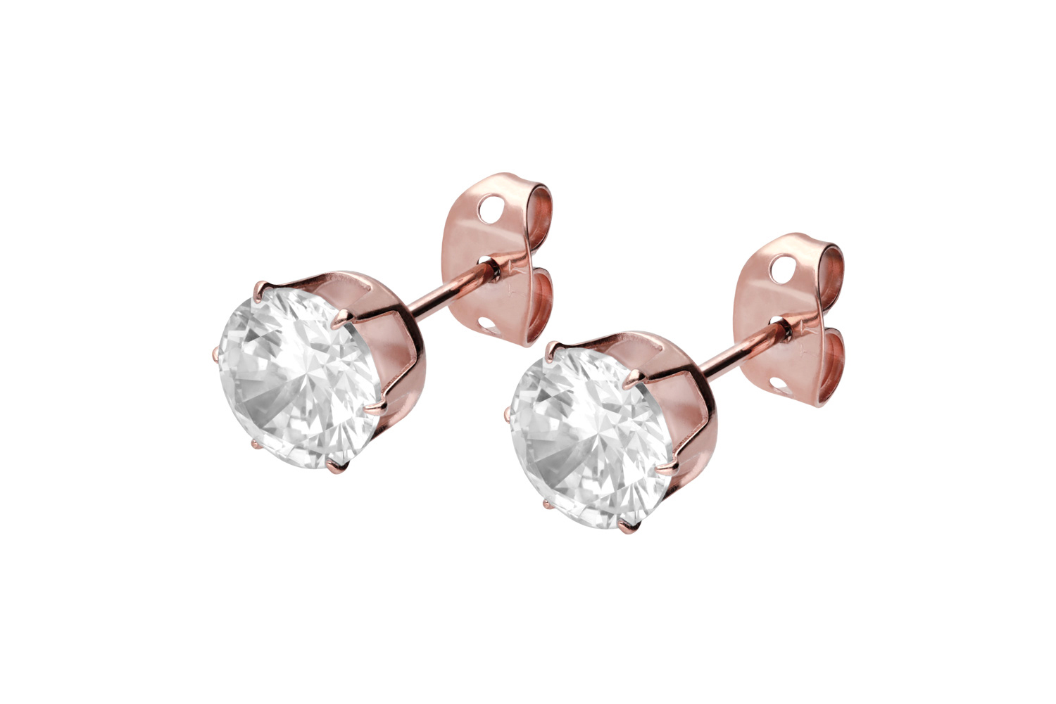 Titan Ohrstecker EINGEFASSTER KRISTALL