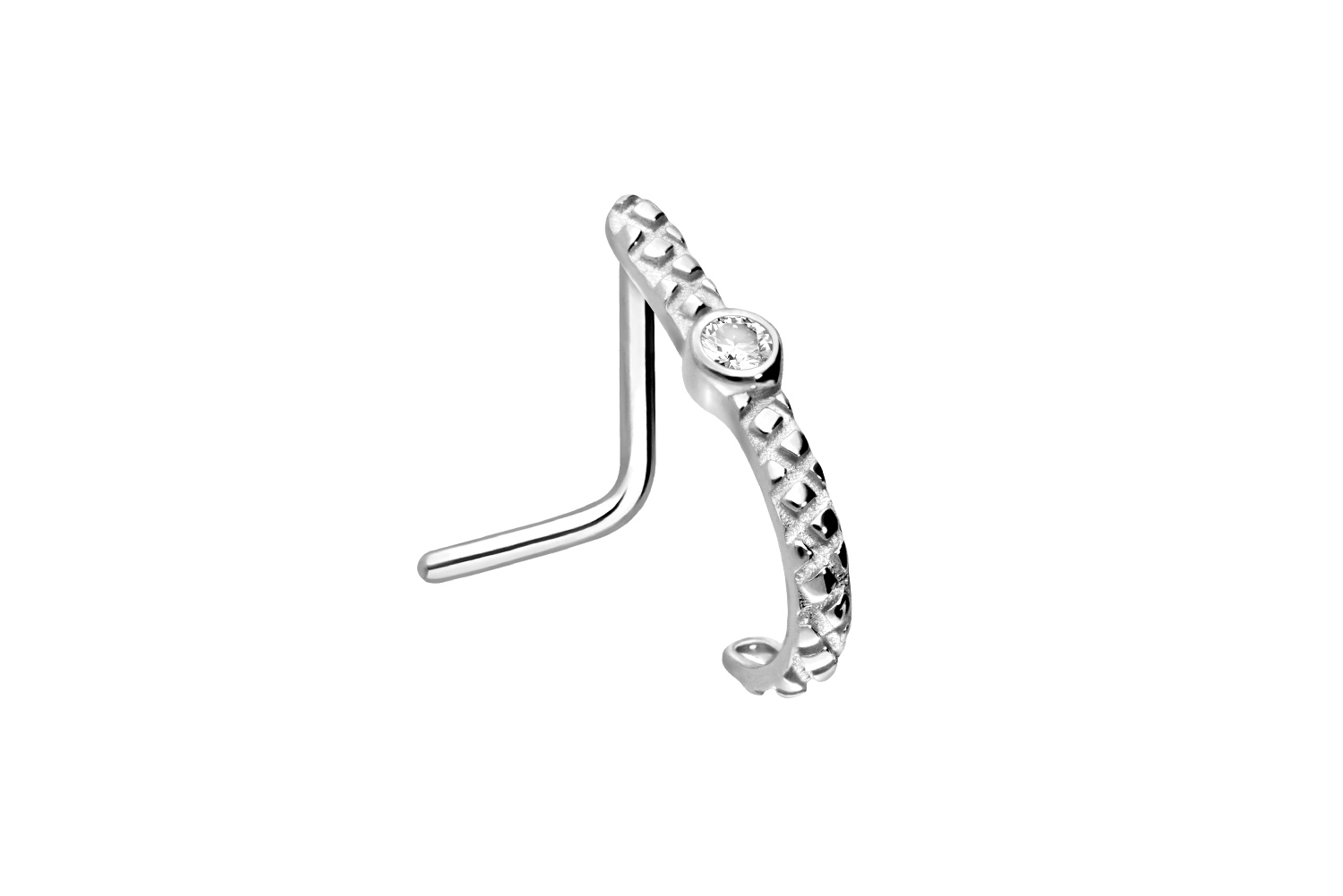Surgical steel nose stud CRYSTAL