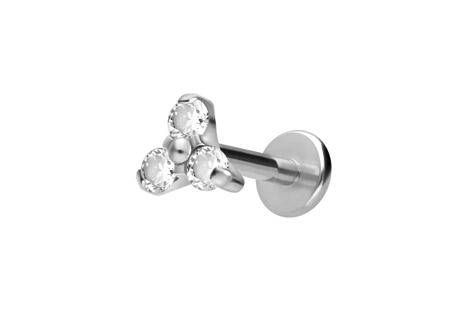 Titan Labret mit Innengewinde KRISTALLBLUME