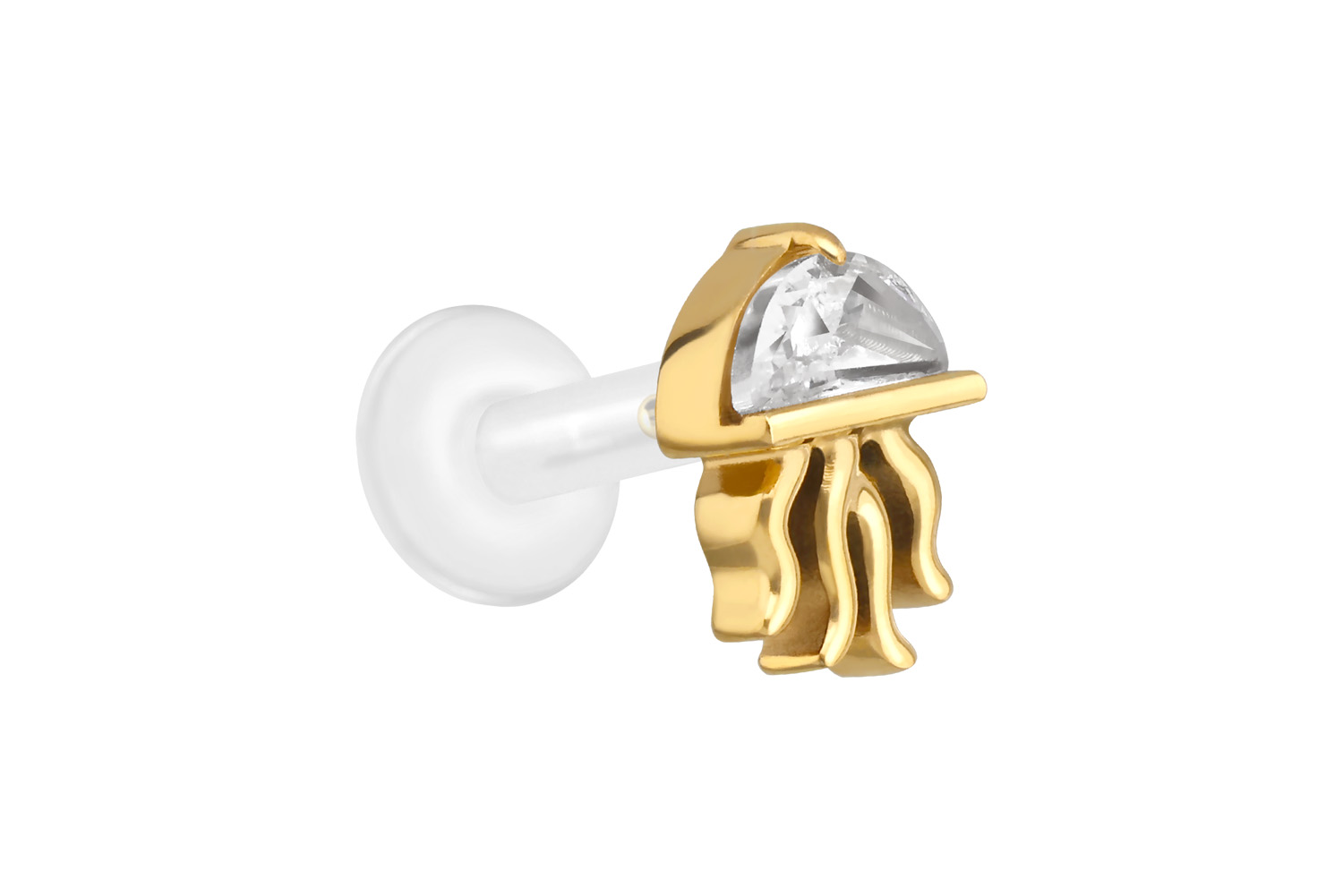 PTFE labret with internal thread + titanium attachment JELLYFISH