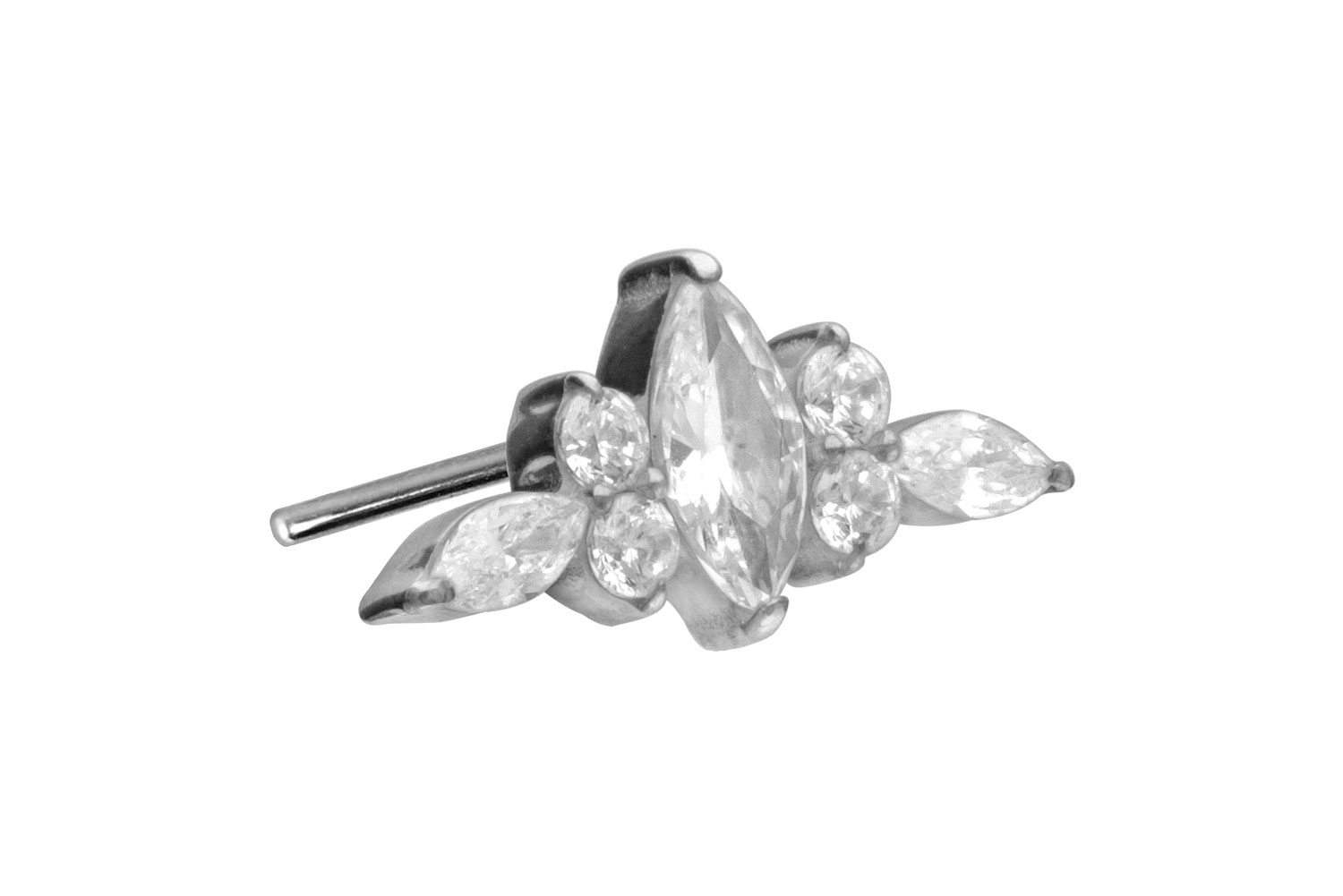 Titanium attachment with push pin DESIGN