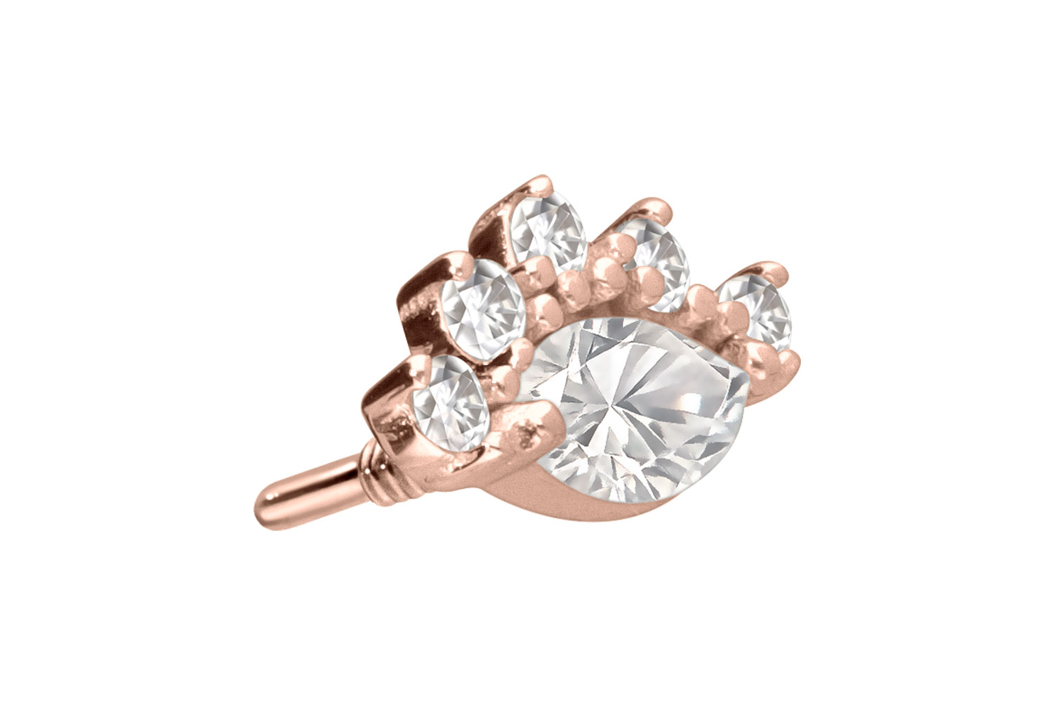 14 Karat Gold Schraubaufsatz mit Außengewinde MOISSANITE