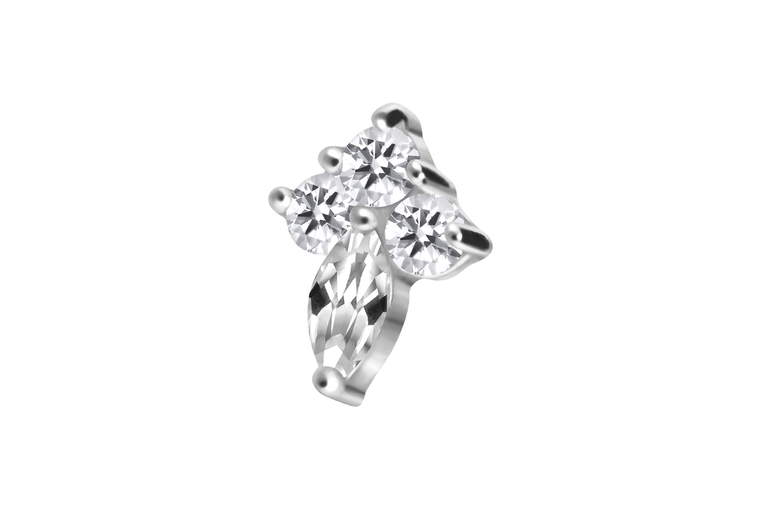 Titanium screw-in attachment with external thread CRYSTAL DROP + 3 CRYSTALS ++SALE++
