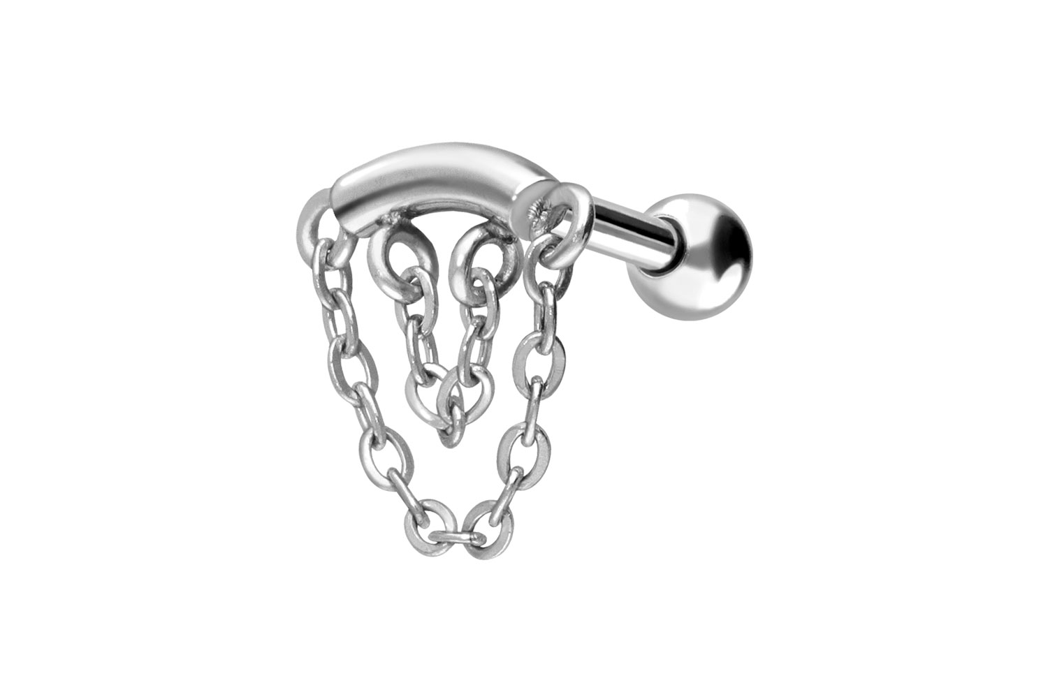 Sugrical steel ear piercing ARCH + 2 CHAINS