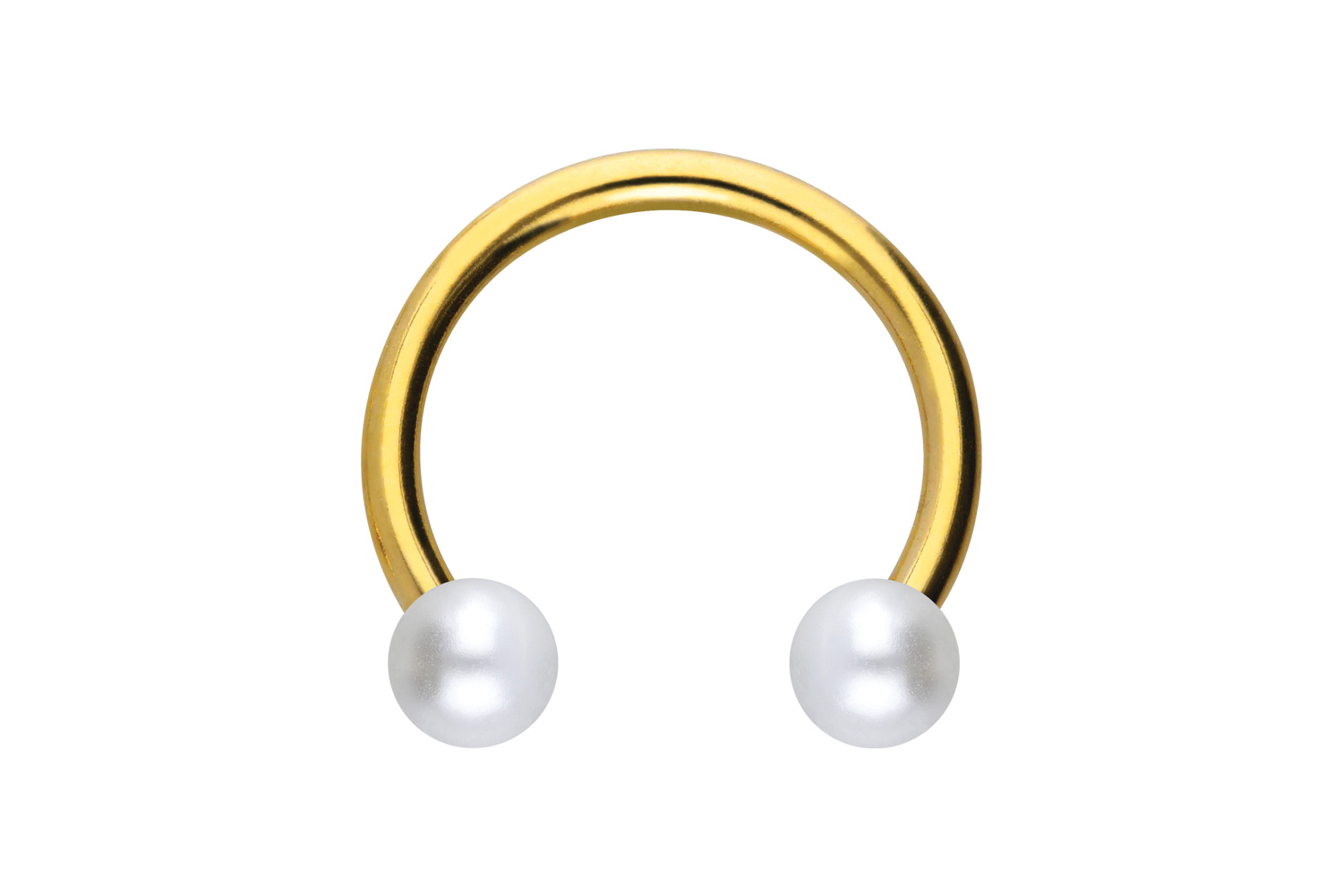 Chirurgenstahl Hufeisenring SYNTHETISCHE PERLEN