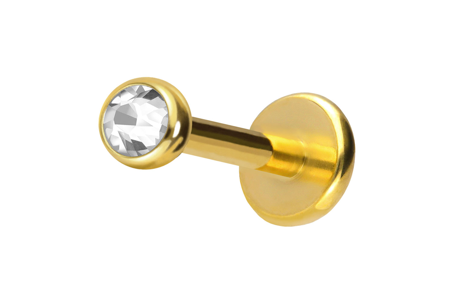 Titanium labret with push fit CRYSTAL