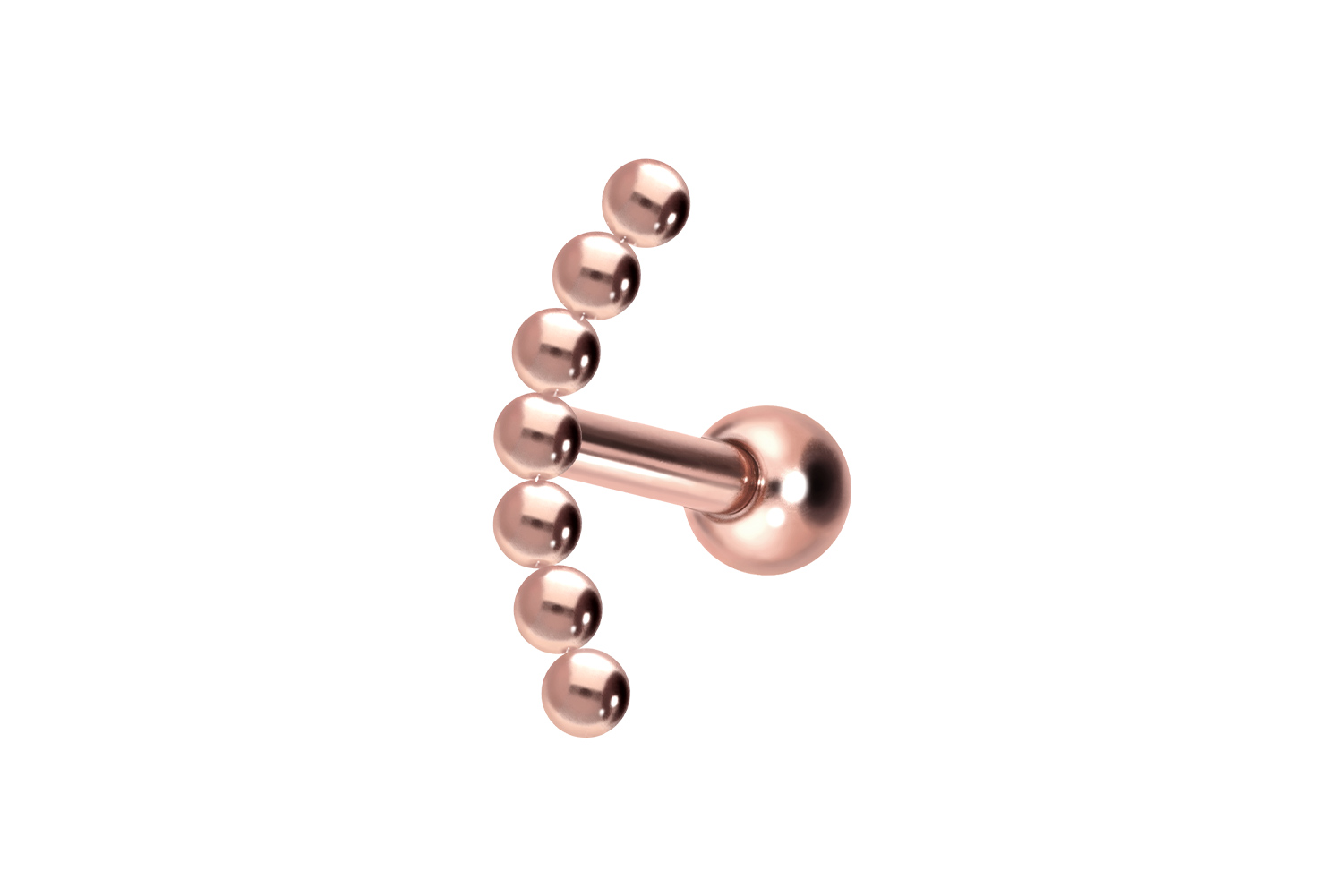 Titan Ohrpiercing mit Innengewinde 7 KUGELN