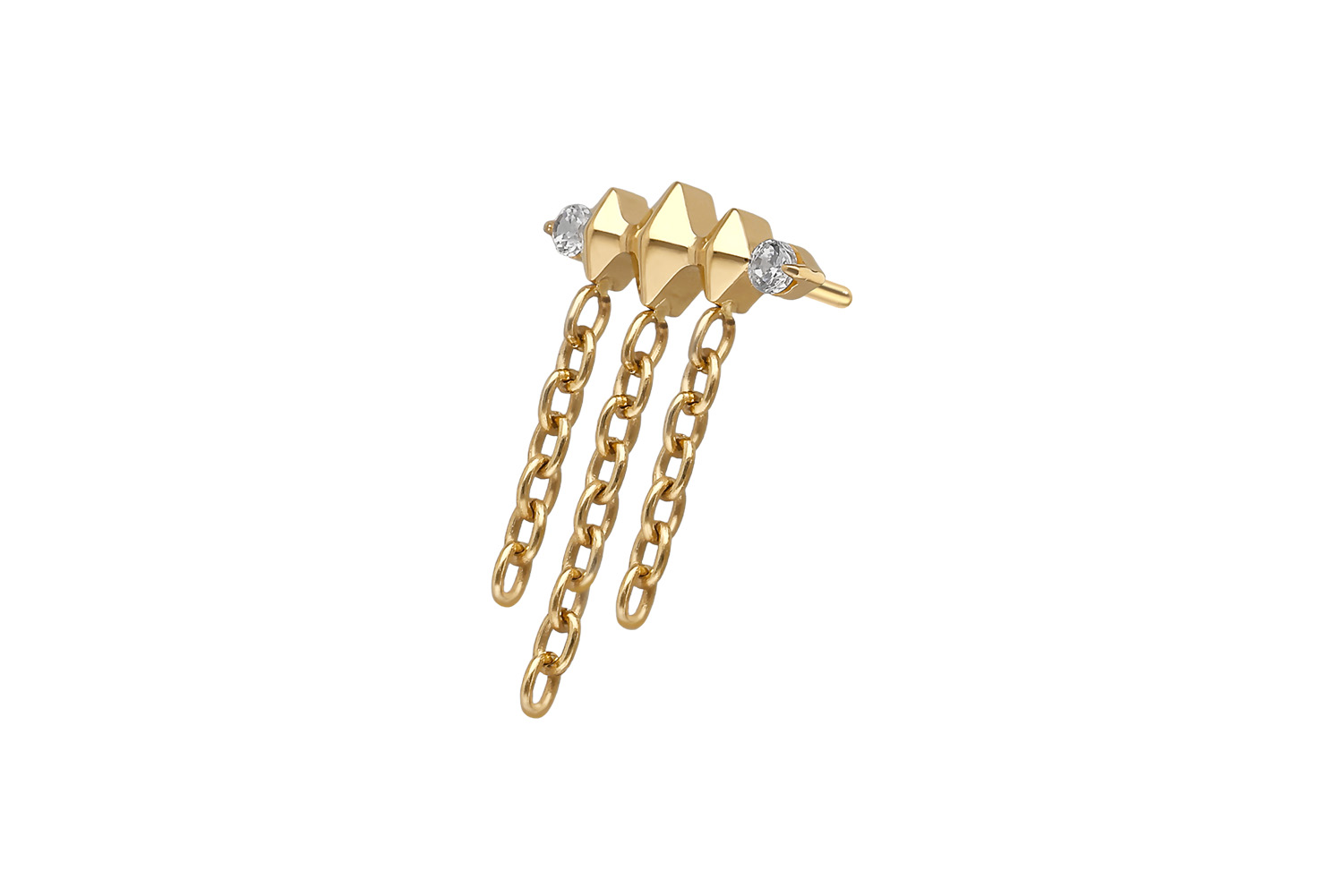 Titanium attachment with push pin 3 RHOMBUSES + CHAINS