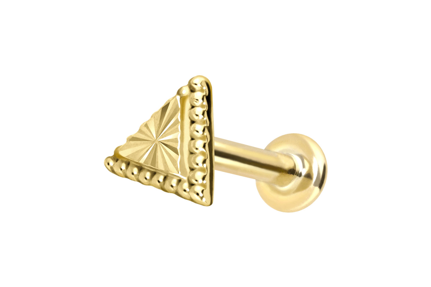 14 Karat Gold Labret mit Push Fit DREIECK
