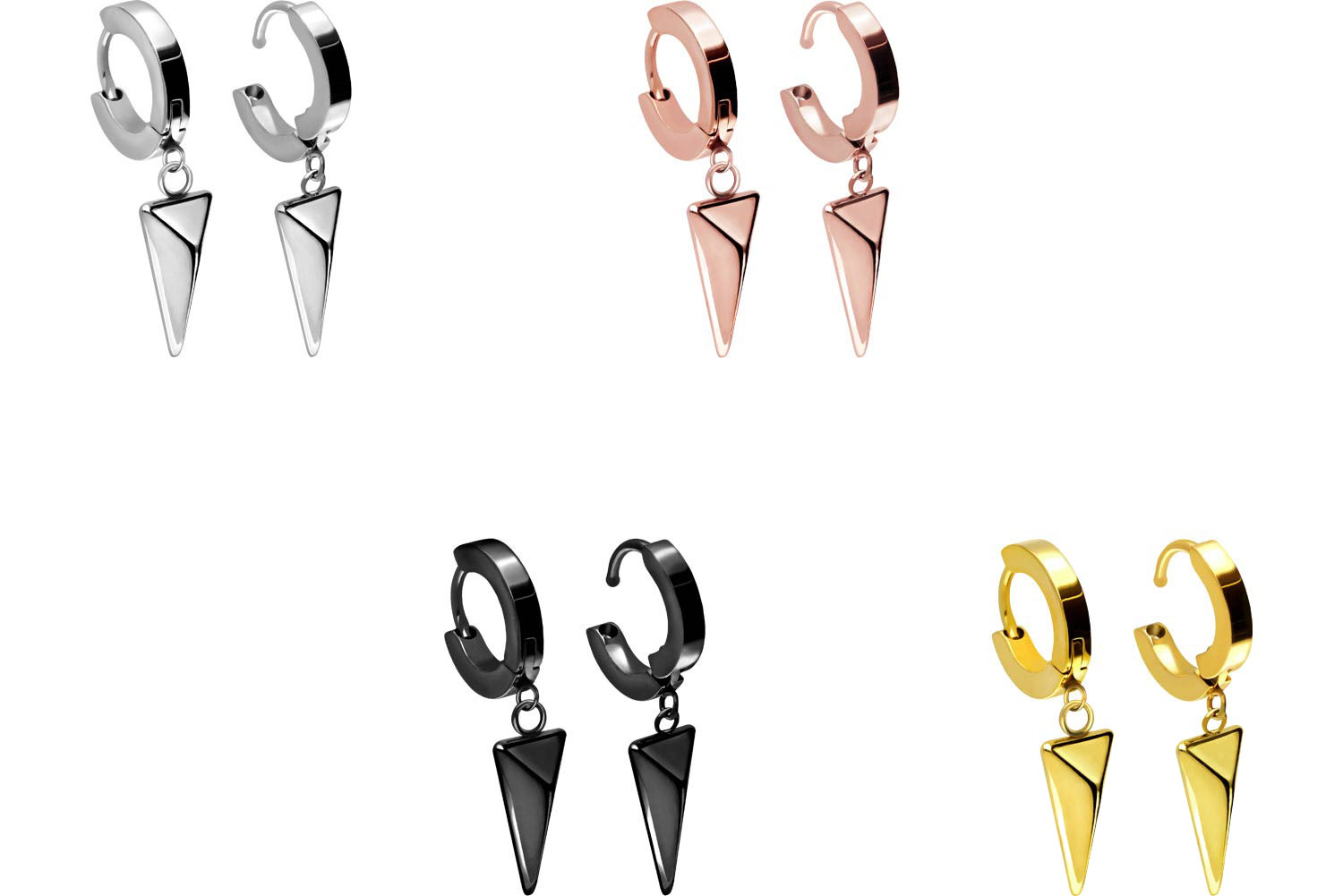 Titanium ear clicker creoles MOVABLE TRIANGLE