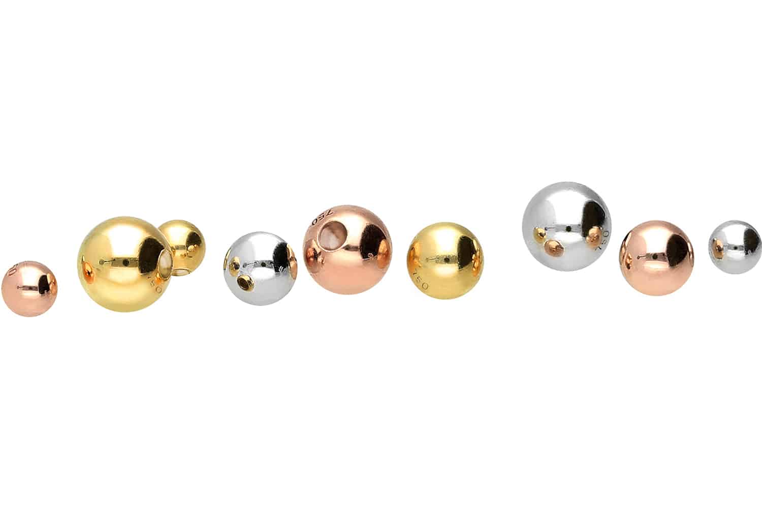 18 carat gold clip-in ball