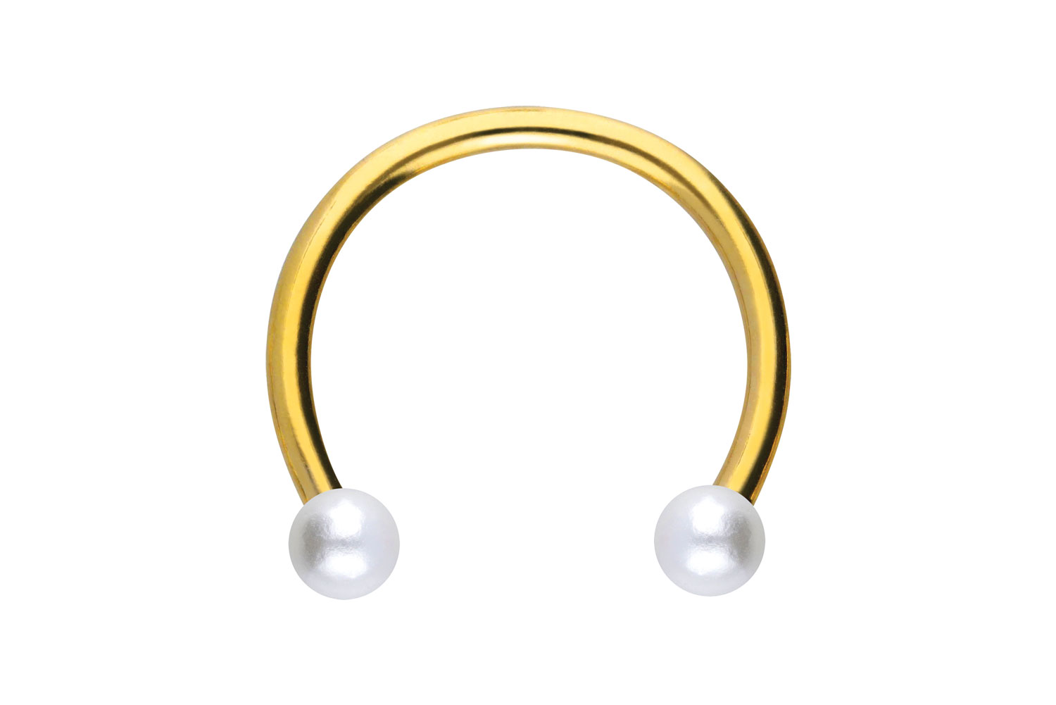 Surgical steel circular barbell SYNTHETIC PEARLS