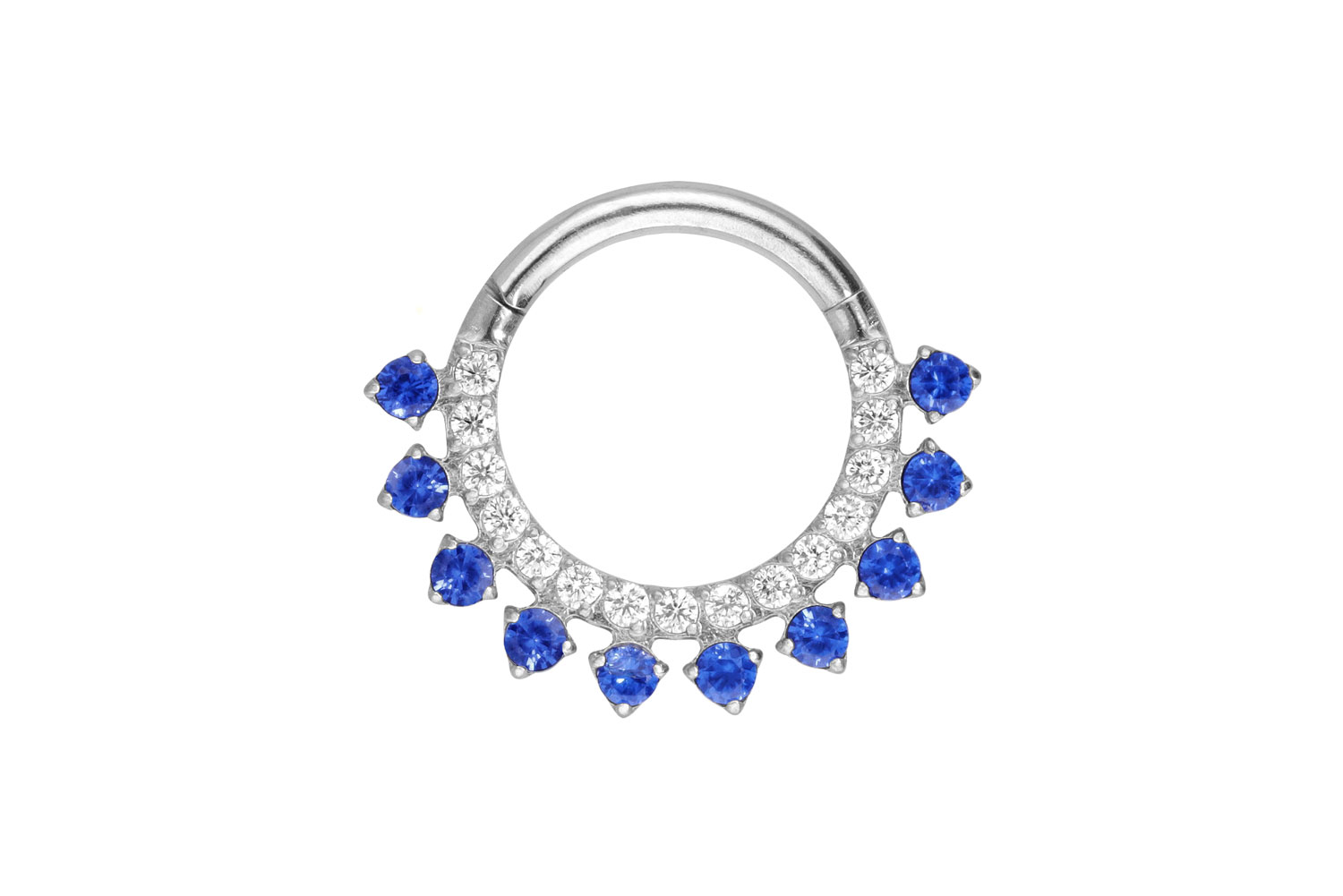 Titanium segment ring clicker SETTED CRYSTALS