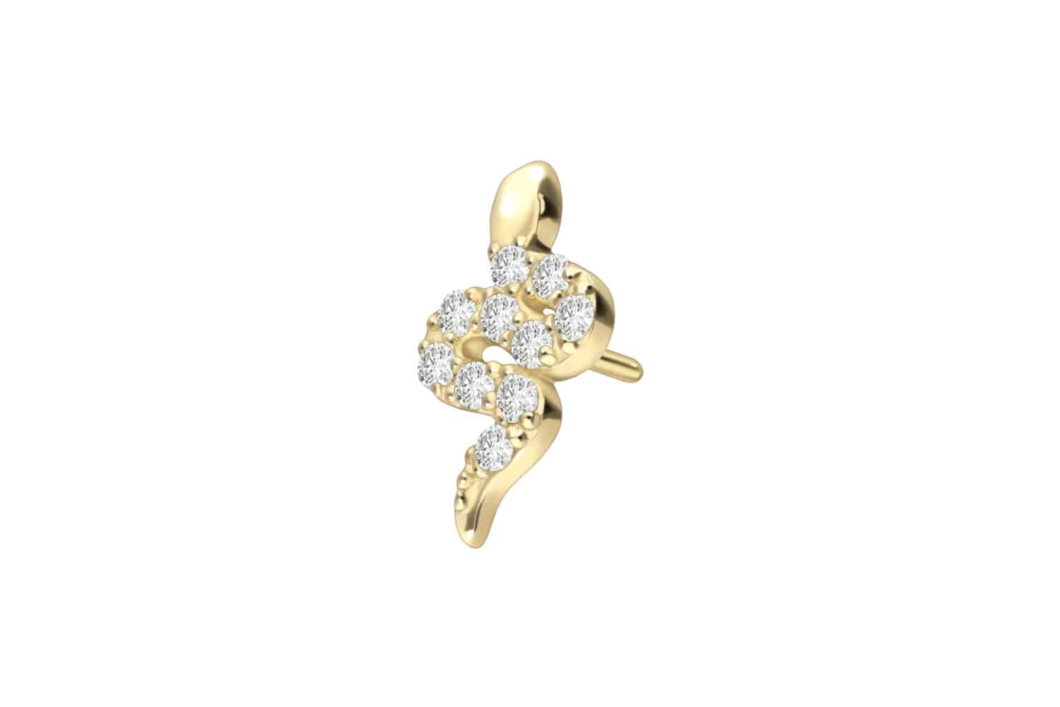 18 carat gold screw-in attachment with external thread DIAMOND SNAKE