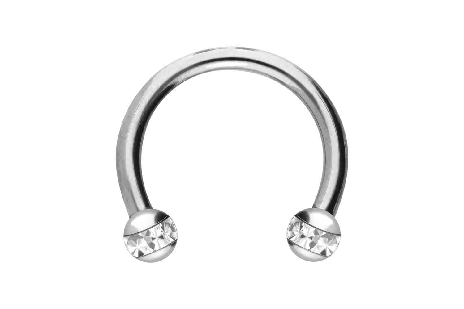 Surgical steel circular barbell EPOXY RING BALLS