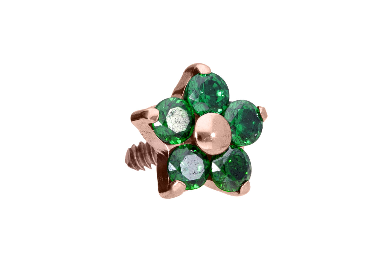 Titanium screw-in attachment with external thread CRYSTAL FLOWER