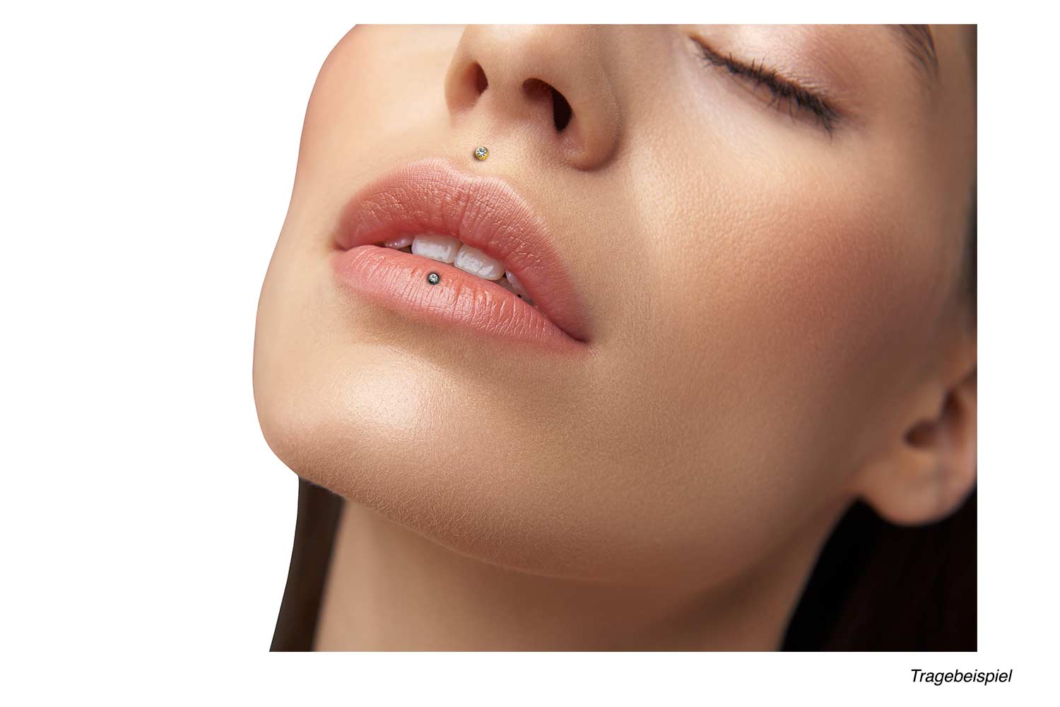 Surgical steel labret DIAMOND LOOK + CRYSTAL