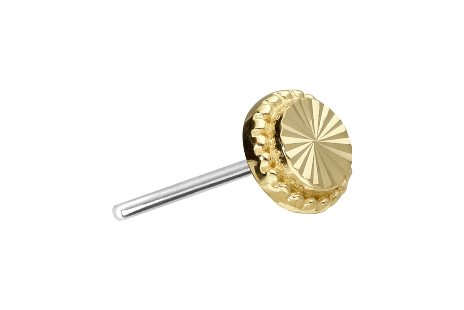 14 carat gold attachment with titanium push pin DISC