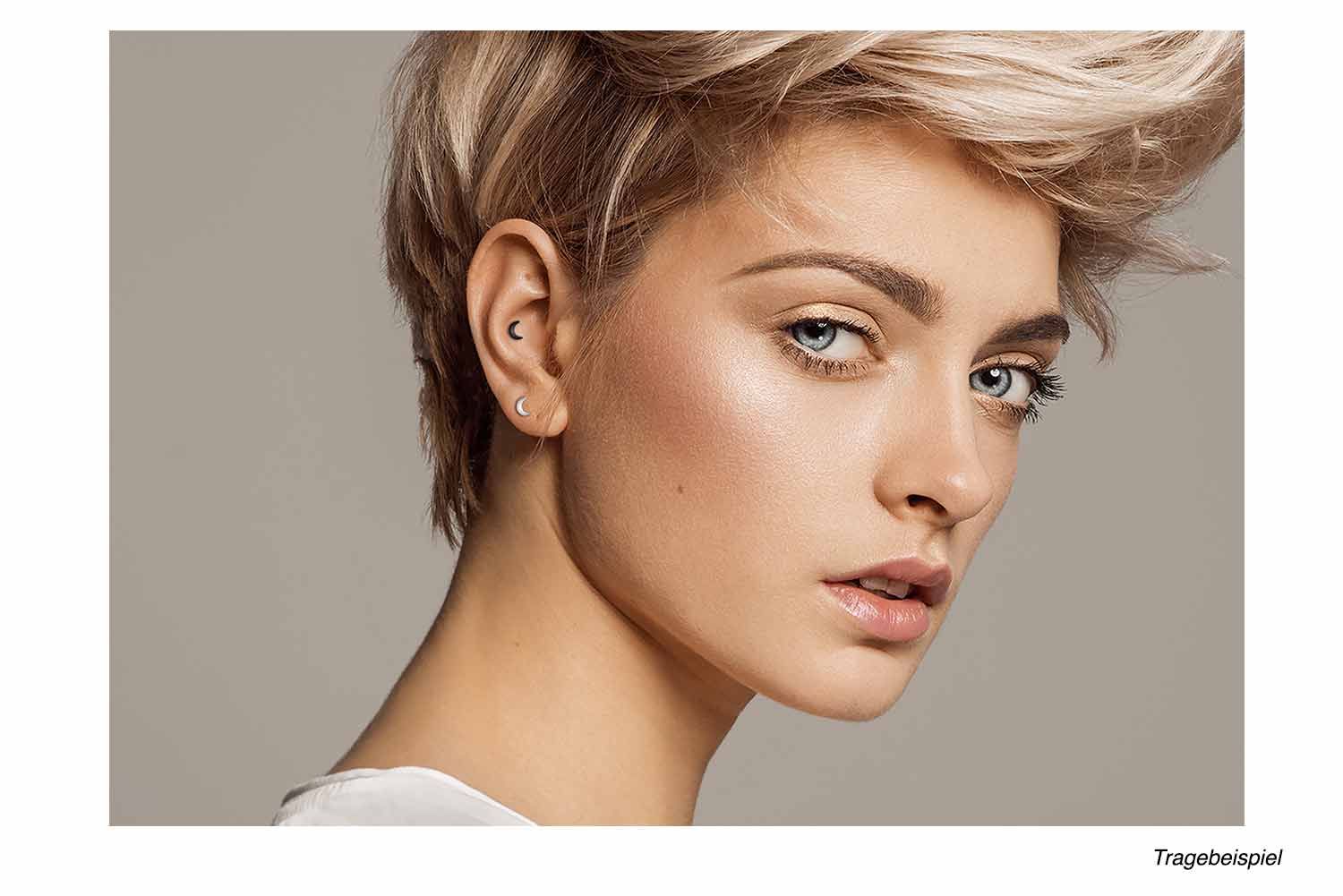 Titanium ear piercing MOON