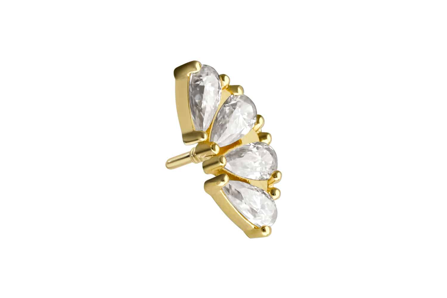 14 carat gold screw-in attachment with external thread MOISSANITE ARCH