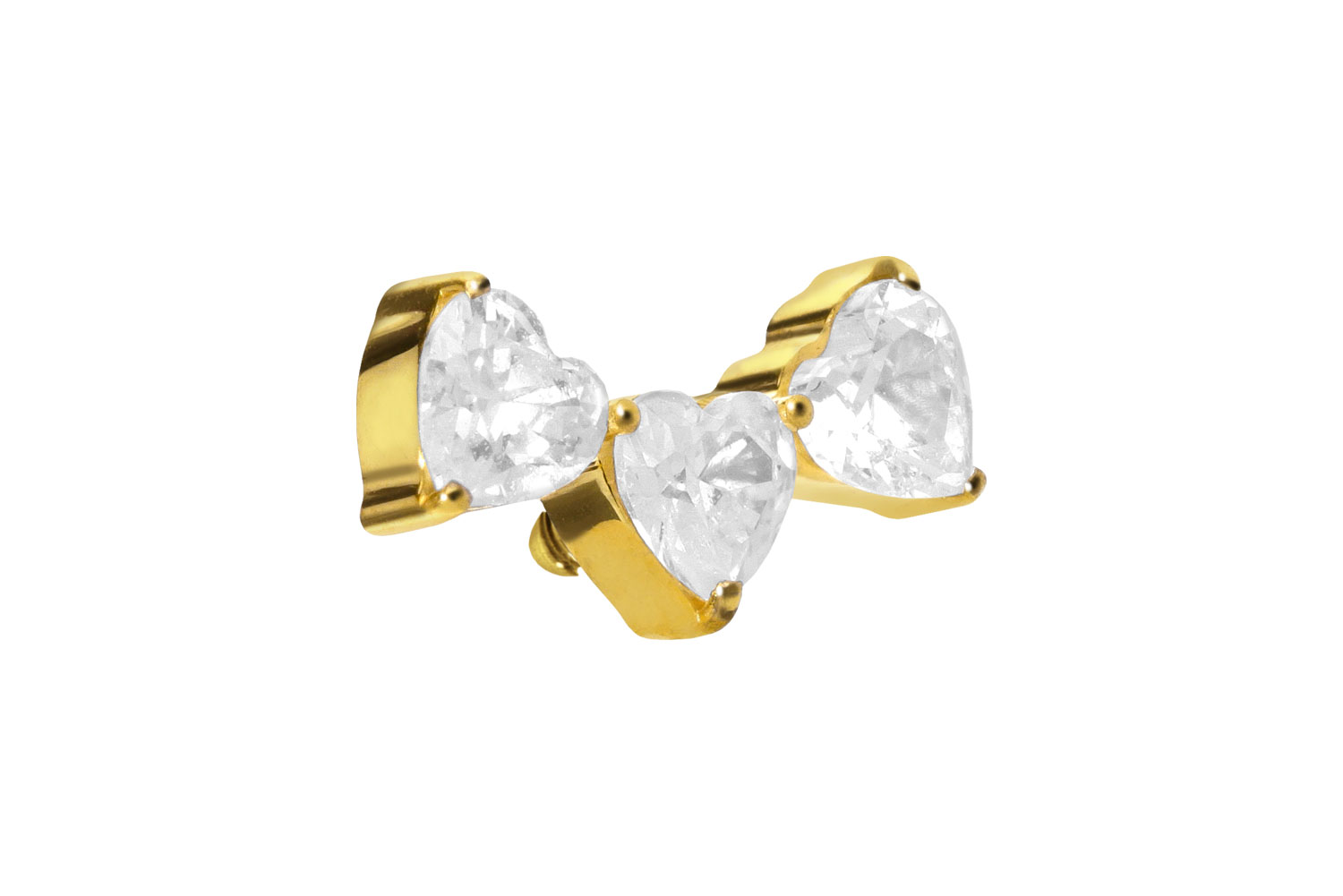 Titanium screw-in attachment with external thread 3 CRYSTAL HEARTS