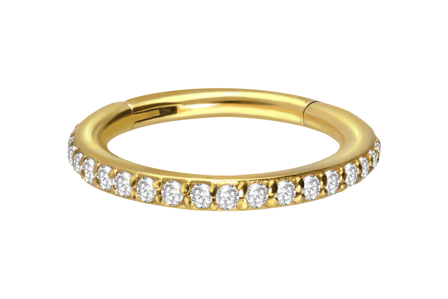 Surgical steel segment ring clicker SET CRYSTALS