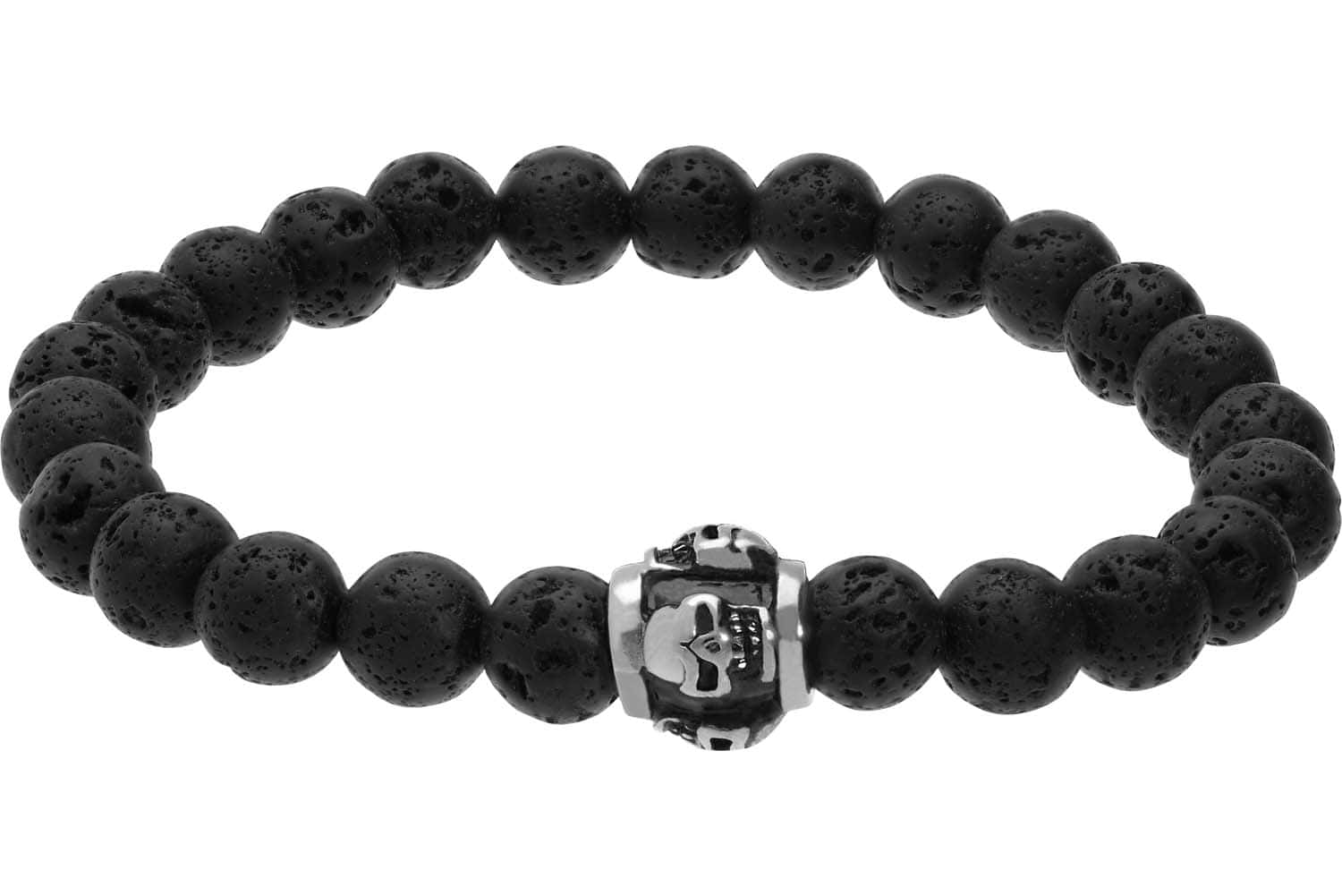 Lava stone ball bracelet SKULLS