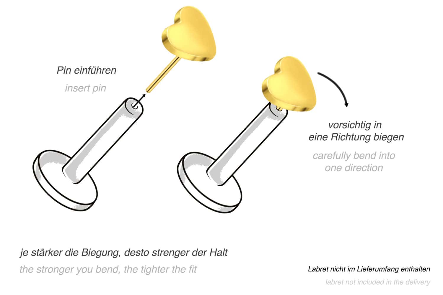 Titan Aufsatz mit Push Pin HERZ