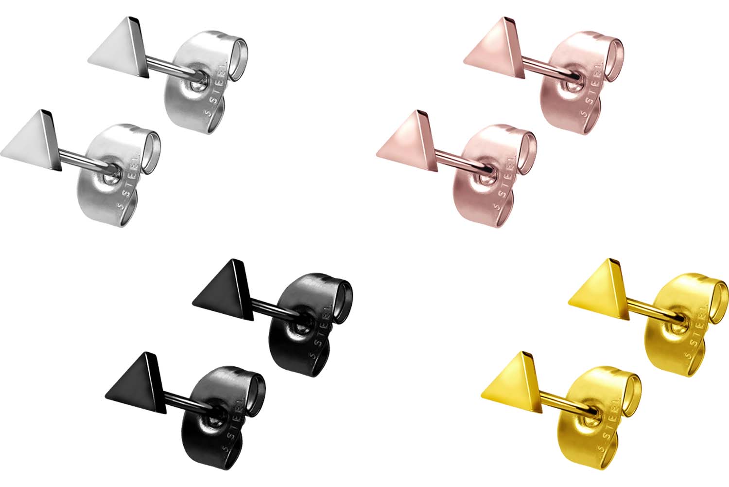 Surgical steel ear studs TRIANGLE