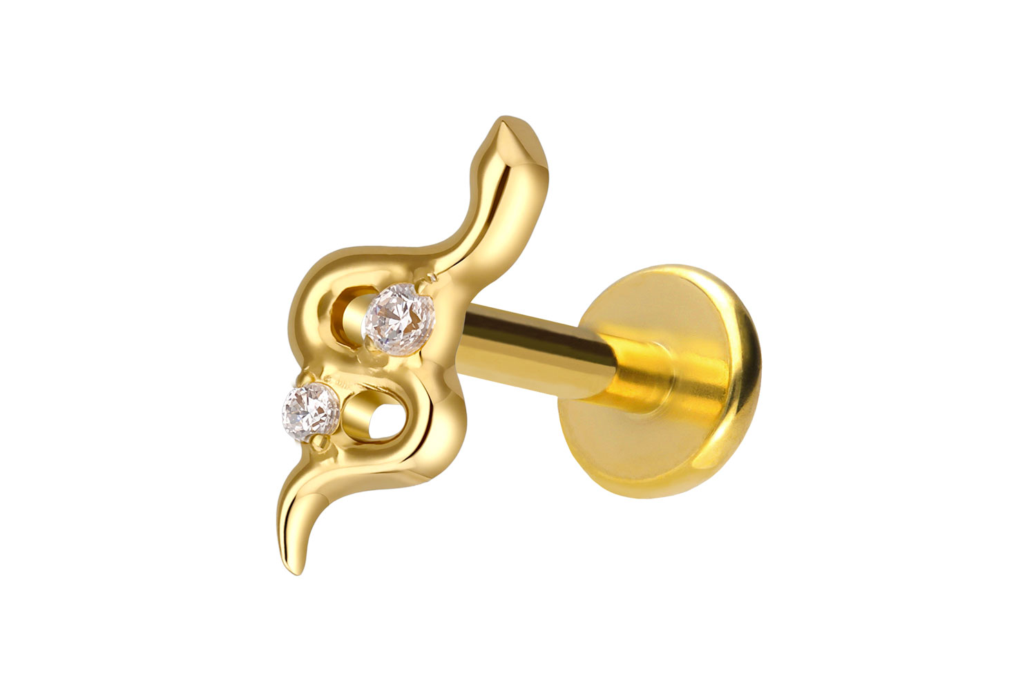 Titanium labret with push fit SNAKE