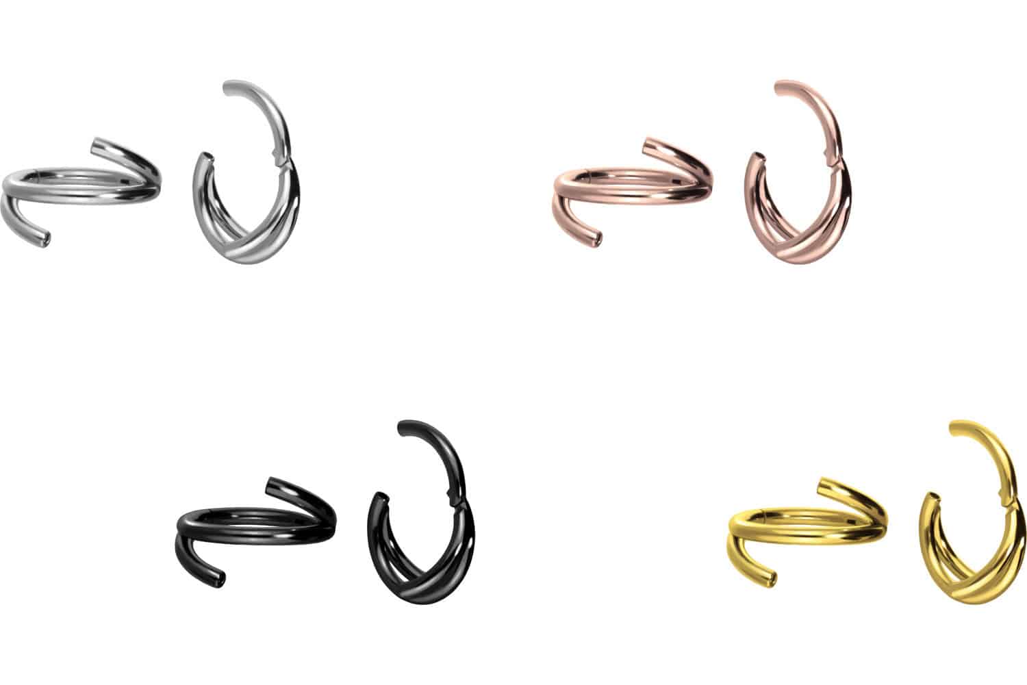 Titan Segmentring Clicker mit Innengewinde 3 RINGE