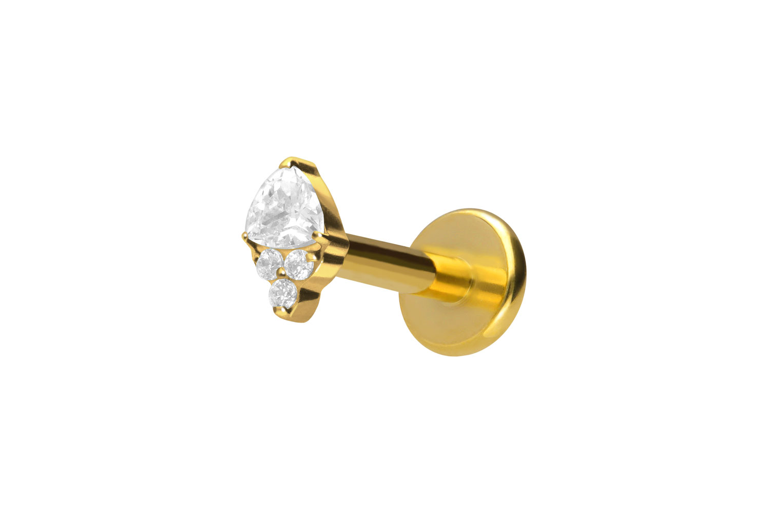 Titanium labret with push fit SETTED CRYSTALS