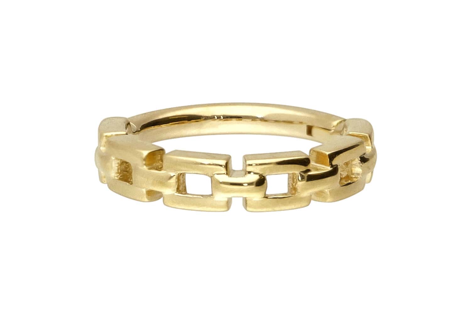 14/18 carat gold segment ring clicker CHAIN DESIGN
