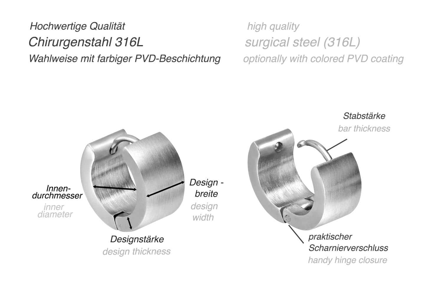 Surgical steel creoles