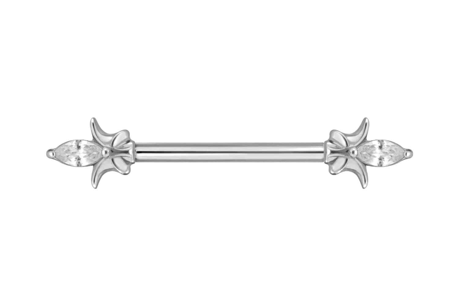 Titanium barbell with push fit CRYSTAL CONE