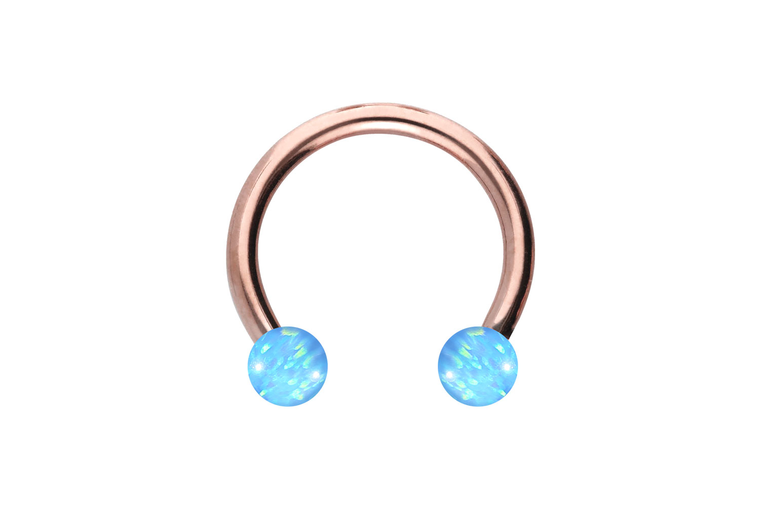 Chirurgenstahl Hufeisenring SYNTHETISCHE OPALE