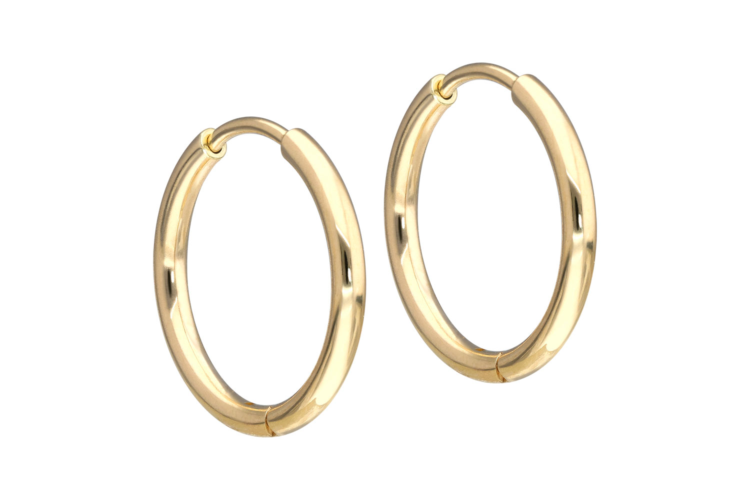 14/18 carat gold ear clicker creoles