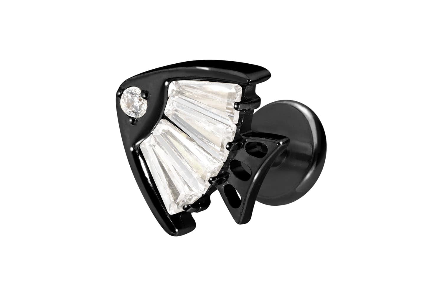 Titanium labret with internal thread CRYSTAL FISH