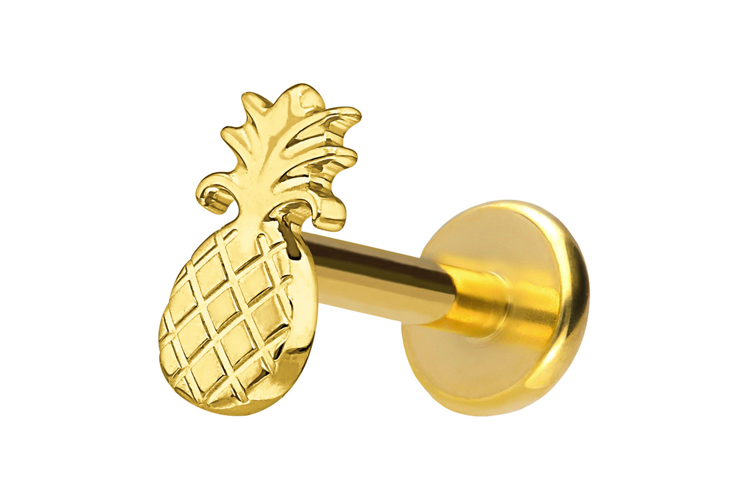 Titanium labret with push fit PINEAPPLE