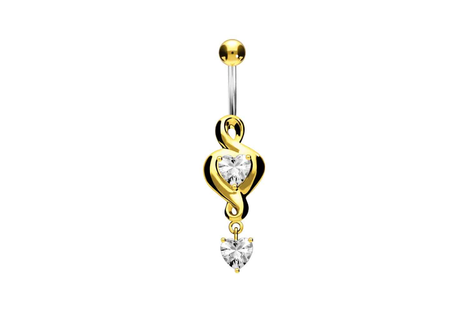 Titanium bananabell with 925 silver design HEART DESIGN