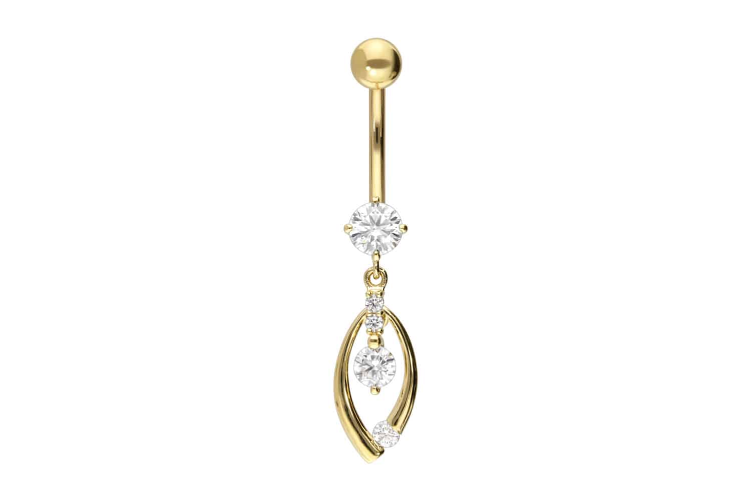 14/18 Karat Gold Bananabell MOISSANIT-SCHLAUFE