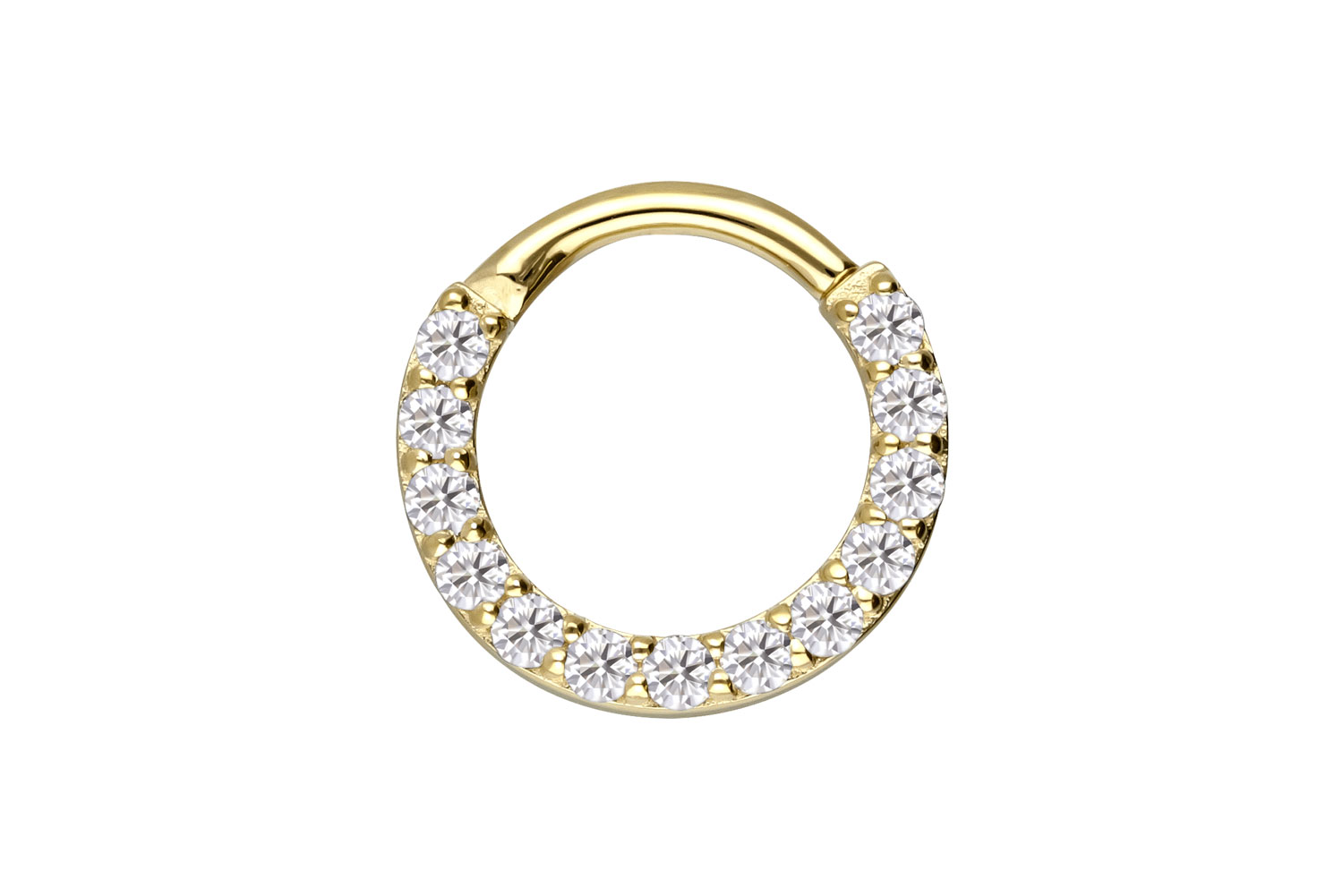 14/18 carat gold segment ring clicker SET MOISSANITES