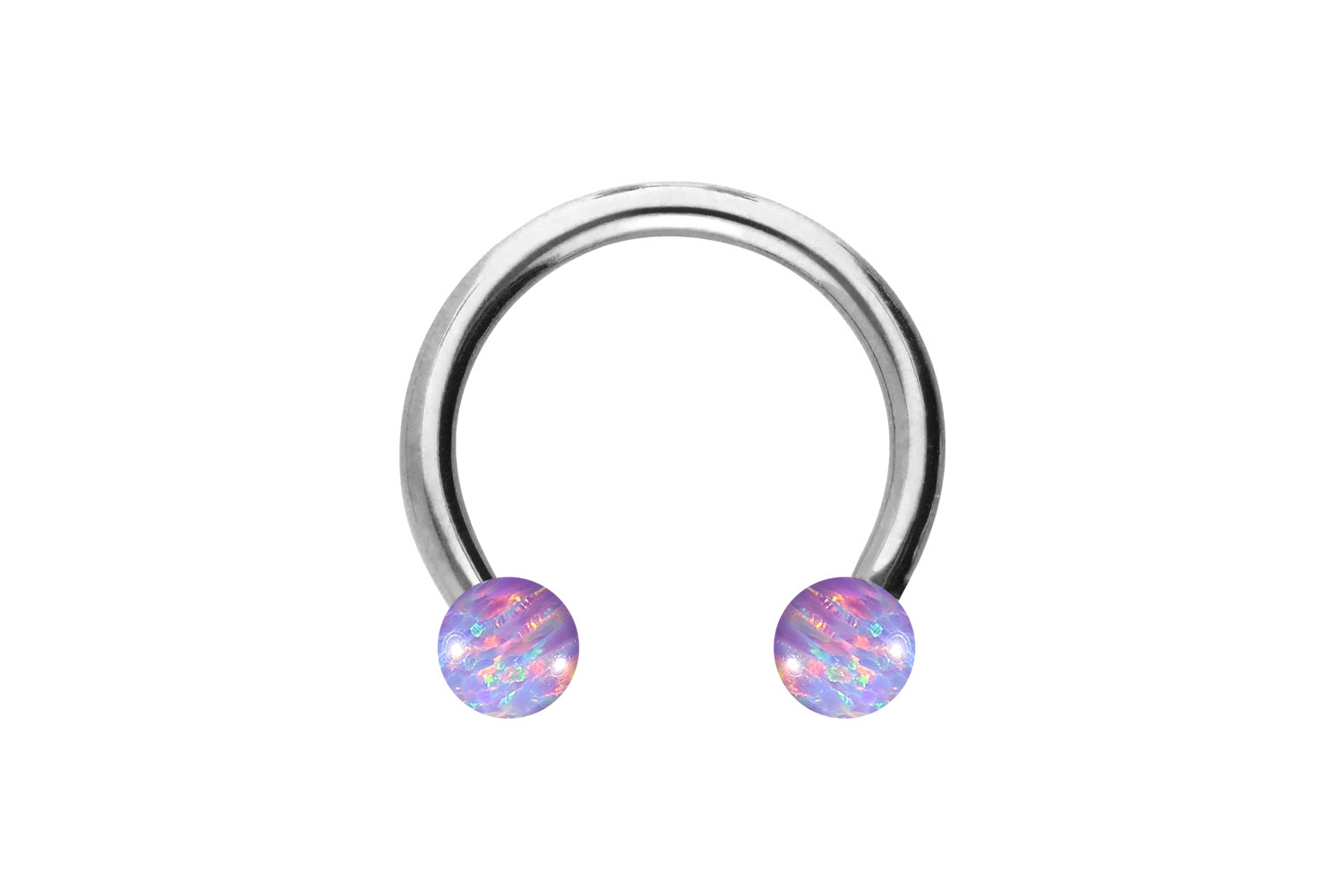Titanium circular barbell SYNTHETIC OPALS