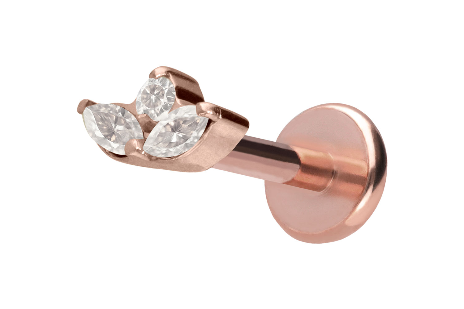 Titanium labret with push fit LOTUS BLOSSOM