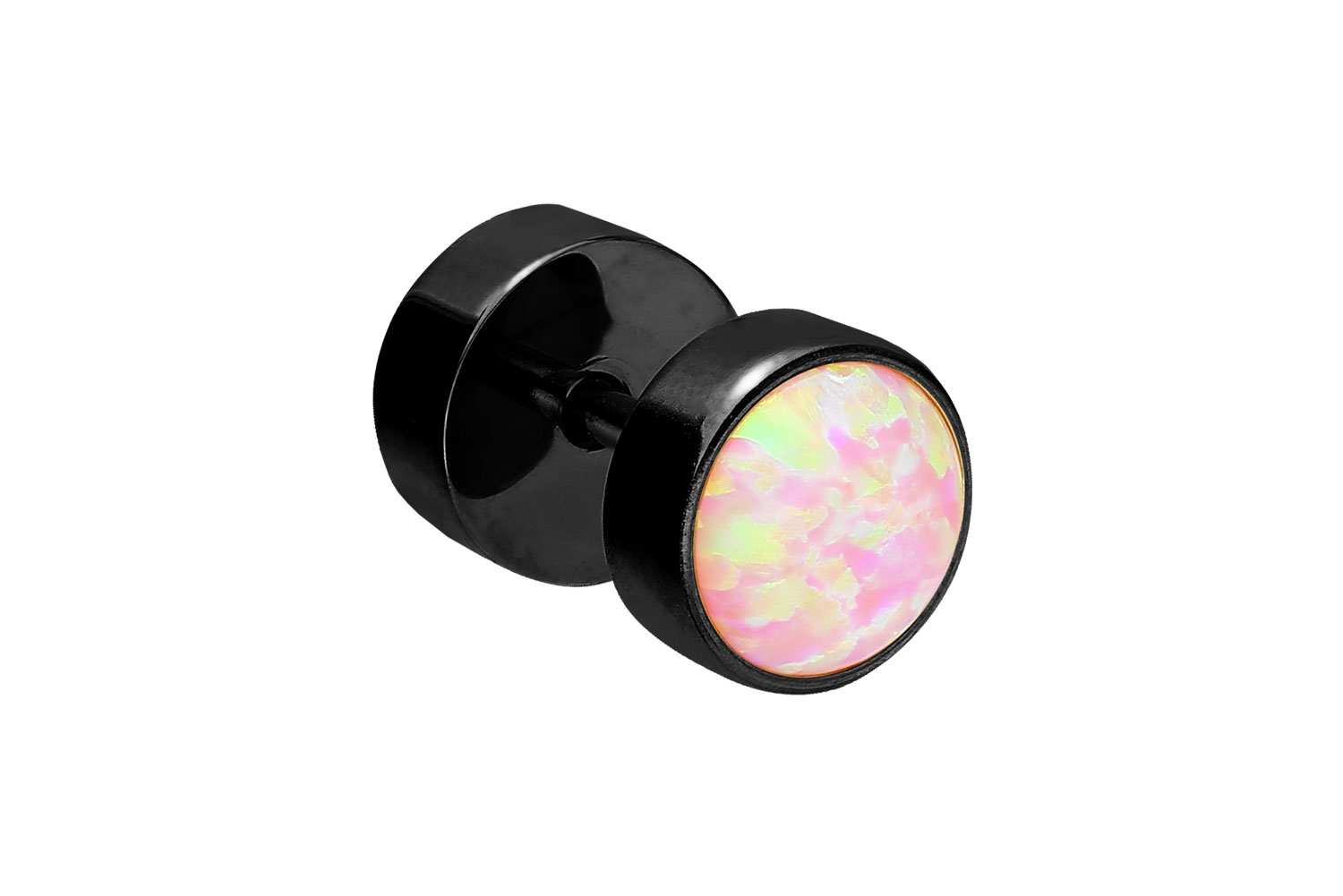Surgical steel fake plug SYNTHETIC OPAL ++SALE++