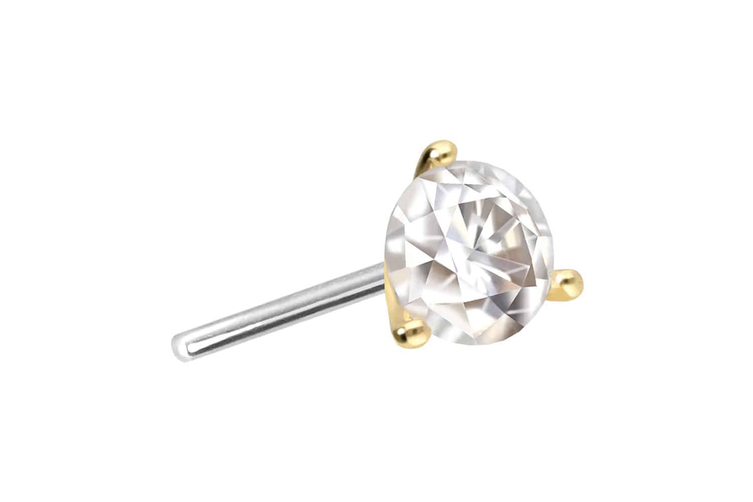 14 carat gold attachment with titanium push pin MOISSANITE